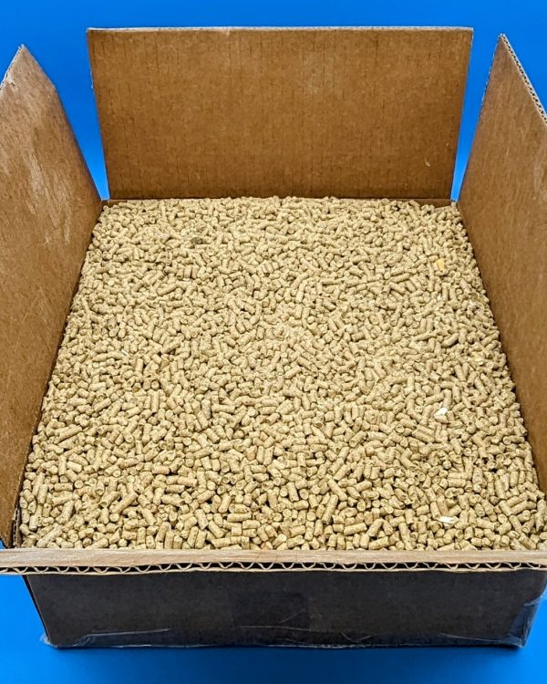 soy hull pellets in a box for growing mushrooms