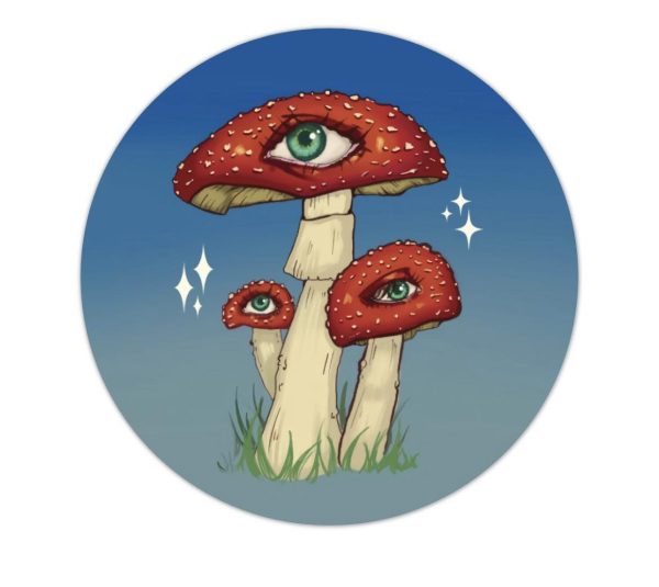 fungeye mushroom sticker design