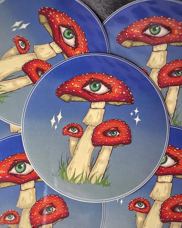 fungeye mushroom stickers